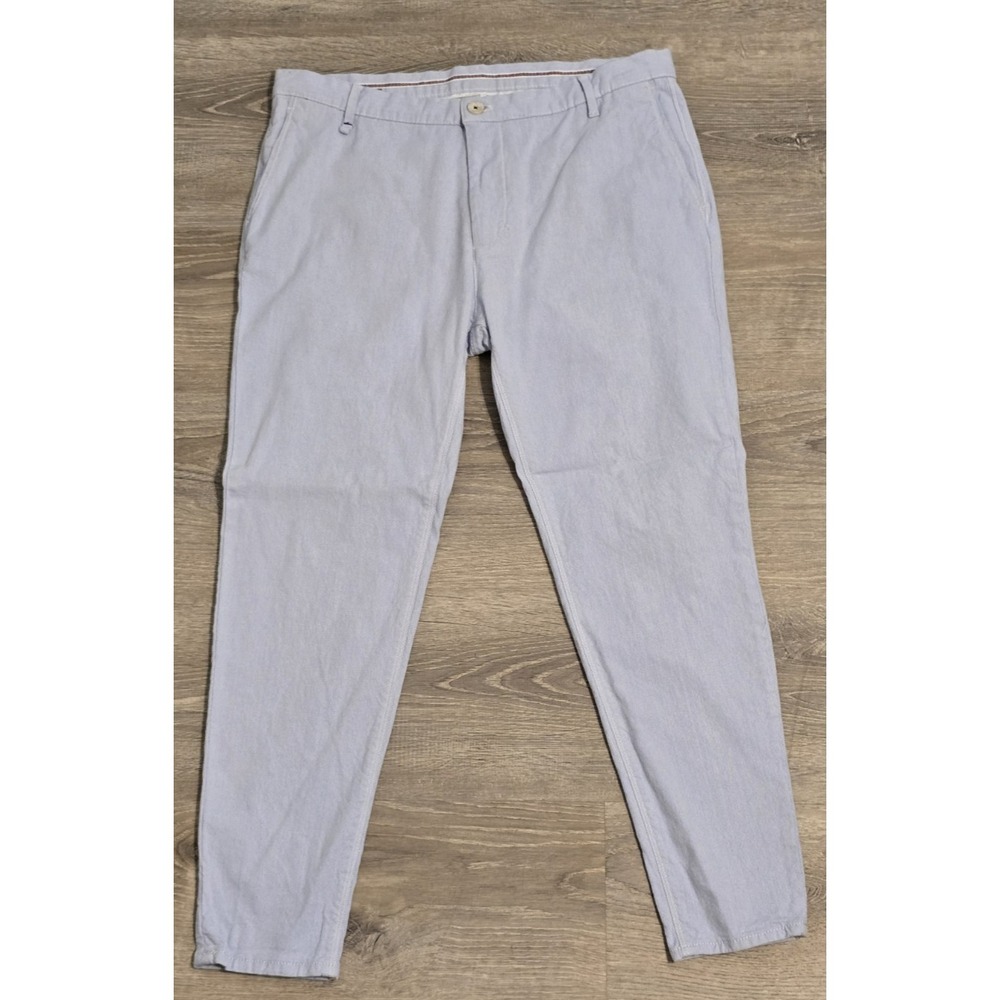 ZARA MAN Blue Cotton Oxford Cloth Pants Tag Size 36‎ Measured 35x27.5 Nautical